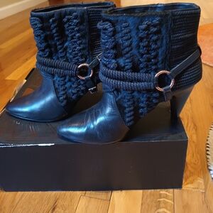 Ivy Kirzhner Black Knit Heeled Boots